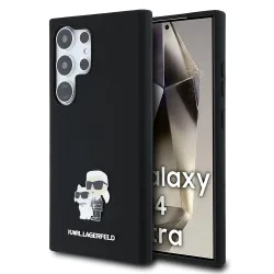 Custodia per Samsung Galaxy S24 Ultra S928, Karl Lagerfeld, Silicone Karl & Choupette, Nera