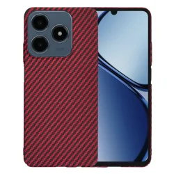 Custodia per Realme C63 / C61, Techsuit, Carbonite FiberShell, Rossa