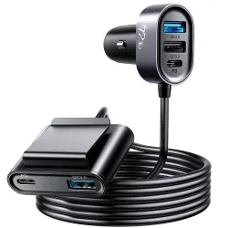 Caricabatterie Auto Joyroom JR-CL05, 72W, 3A, 2 x USB-C - 3 x USB-A, Nero