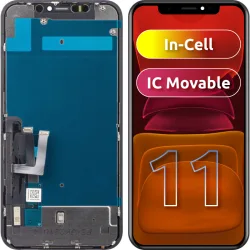 Display con Touchscreen JK per Apple iPhone 11, con Cornice, Versione LCD In-Cell IC Movable, Nero