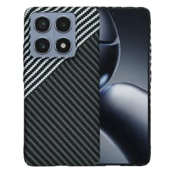 Custodia per Xiaomi 14T Pro, Techsuit, Carbonite FiberShell, Nero Grigio