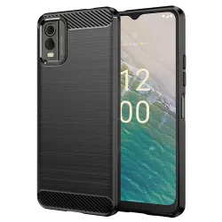 Custodia per Nokia C32, Techsuit, Carbonio, Nera