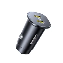 Caricabatterie Auto Baseus GoTrip, 30W, 3A, 2 x USB-C, Nero