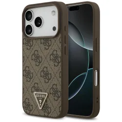 Custodia MagSafe per Apple iPhone 17 Pro Max, Guess, 4G Triangle Strass, Marrone