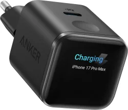 Caricatore da rete Anker Nano Display, 45W, 3A, 1 x USB-C, Nero A121DG11