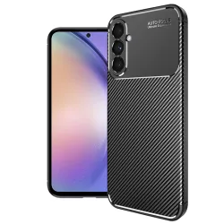 Custodia per Samsung Galaxy A54 A546, Techsuit, CarbonFiber, Nera