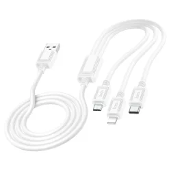 Cavo di Ricarica USB-A - Lightning / microUSB / USB-C HOCO X74 3in1, 18W, 1m, Bianco