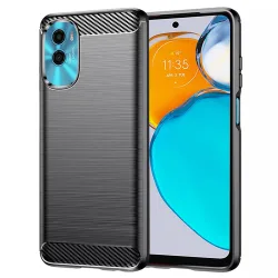 Custodia per Motorola Moto E22s, Techsuit, Carbonio, Nera