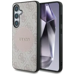 Custodia MagSafe per Samsung Galaxy S25+ S936, Guess, 4G Circle Classic Logo, Rosa
