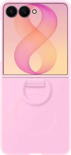 Custodia per Samsung Galaxy Z Flip8 F776, Silicone Ring Magnet, Rosa EF-EF776CVEGWW