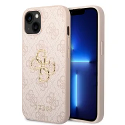 Custodia per Apple iPhone 14, Guess, 4G Metal Logo, Rosa