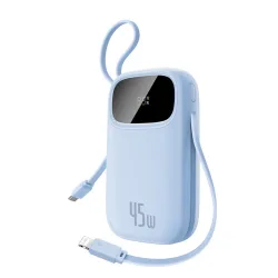 Batteria Esterna Baseus EnerFill FC31 Qpow 3, 20000mAh, 45W, QC + PD, 1 x Lightning - 1 x USB-A - 2 x USB-C, Blu E0028D03