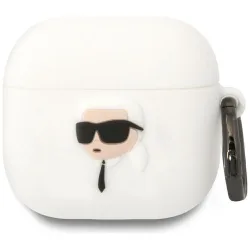 Custodia Karl Lagerfeld 3D NFT Karl's Head per Apple AirPods 4, Bianca