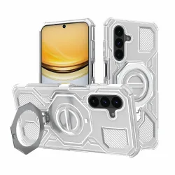 Custodia per Samsung Galaxy A37 5G, Techsuit, Carbon Shield Pro, Bianca