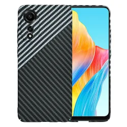 Custodia per Oppo A78 4G, Techsuit, Carbonite FiberShell, Nero Grigio