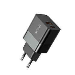 Caricabatterie Rete McDodo CH-1951 Hydrogen, 20W, 3A, 1 x USB-A - 1 x USB-C, Nero