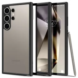 Custodia per Samsung Galaxy S24 Ultra S928, Spigen, Ultra Hybrid, Nero Opaco ACS07295