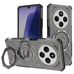 Custodia per Xiaomi Poco C75 / Redmi 14C, Techsuit, Carbon Shield Pro, Fumo