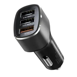 Caricabatterie Auto Yesido Y46, 42W, 3A, 3 x USB-A, Nero