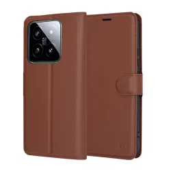 Custodia per Xiaomi 14, Techsuit, Leather Folio, Marrone