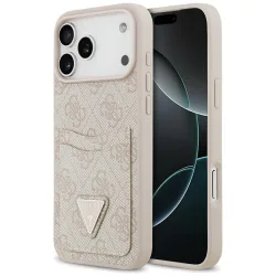 Custodia per Apple iPhone 17 Pro Max, Guess, 4G Double Card Triangle, Rosa