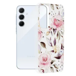 Custodia per Samsung Galaxy A55 5G A556, Techsuit, Marble, Bianca