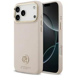 Custodia MagSafe per Apple iPhone 17 Pro Max, Guess, Grained Strass Logo, Rosa