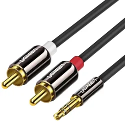 Cavo Audio 3.5mm - 2 x RCA UGREEN AV116, 5m, Nero