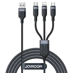 Cavo di Ricarica USB-A - Lightning / microUSB / USB-C Joyroom S-A18 3in1, 20W, 1.2m, Nero