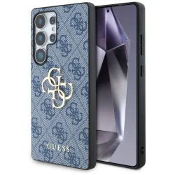 Custodia per Samsung Galaxy S25 Ultra S938, Guess, 4G Big Logo, Blu Nera