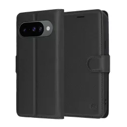 Custodia per Google Pixel 10 Pro / 10, Techsuit, Leather Folio, Nera