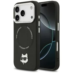 Custodia MagSafe per Apple iPhone 17 Pro Max, Karl Lagerfeld, Choupette Pin, Nera