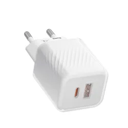 Caricabatterie Retea Blueo, 35W, 3A, 1 x USB-A - 1 x USB-C, Bianco