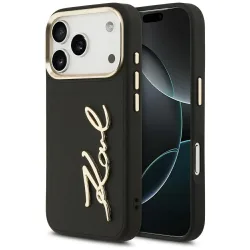 Custodia per Apple iPhone 17 Pro, Karl Lagerfeld, Script Logo, Nera
