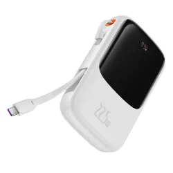 Batteria Esterna Baseus Qpow Pro, 10000mAh, 22.5W, QC + PD, 1 x USB-A - 2 x USB-C, Bianca PPQD020102
