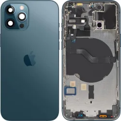 Copertura Batteria Apple iPhone 12 Pro, Con Scocca Centrale, Blu (Pacific Blue), Swap Premium