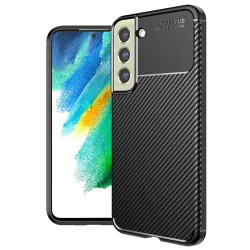 Custodia per Samsung Galaxy S21 FE 5G G990, Techsuit, CarbonFiber, Nera