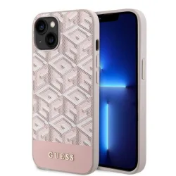 Custodia MagSafe per Apple iPhone 14, Guess, GCube Stripes, Rosa