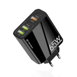 Caricabatterie Rete Techsuit CHC2 PentaXPower, 20W, 3A, 3 x USB-A - 2 x USB-C, Nero