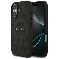 Custodia MagSafe per Apple iPhone 17, Guess, 4G Ring Classic Logo, Nera