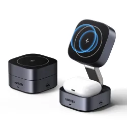Caricabatterie Wireless UGREEN W526 3in1, 20W, 1.67A, 1 x USB-C, Nero