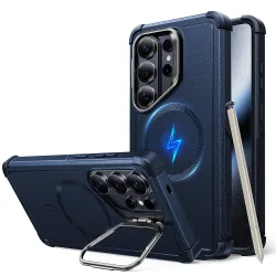 Custodia MagSafe per Samsung Galaxy S26 Ultra S948, ESR, Cyber Armor Kickstand, Blu