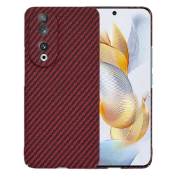 Custodia per Honor 90, Techsuit, Carbonite FiberShell, Rossa
