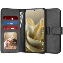 Custodia per Motorola Edge 70 Pro, Techsuit, Diary Book, Nera