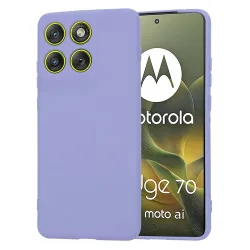 Custodia per Motorola Edge 70, Techsuit, SoftFlex, Lilla Chiaro