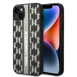 Custodia per Apple iPhone 14 Plus, Karl Lagerfeld, Monogram Stripe, Grigio