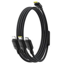Cavo di ricarica USB-C - Lightning / microUSB / USB-C Baseus Silky 3in1, 100W, 1,5m, Nero P10377706123-00