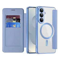 Custodia MagSafe per Samsung Galaxy S26 Plus S947, Techsuit, SmartMag Book, Blu