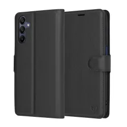 Custodia per Samsung Galaxy A15 5G A156 / A15 A155, Techsuit, Leather Folio, Nera