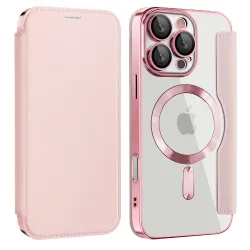 Custodia MagSafe per Samsung Galaxy A17 5G, Techsuit, SmartMag Book, Rosa